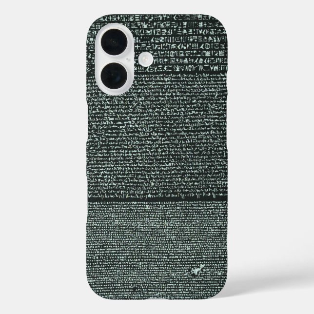 Funda iPhone 16 Piedra de Rosetta jeroglíficos del Antiguo Egipto (Reverso )