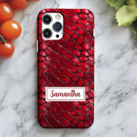Piel de serpiente Rojo Nombre personalizado Impres
