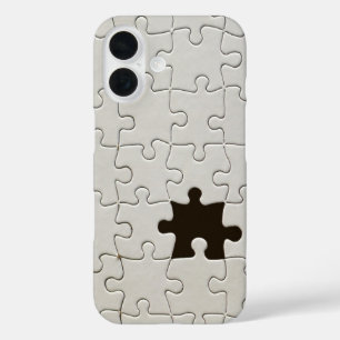Funda iPhone 16 Pieza del rompecabezas perdida en blanco