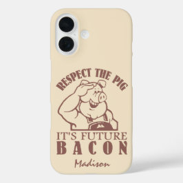 Funda iPhone 16 PIG TO BACON estuches de teléfono de color y nombr