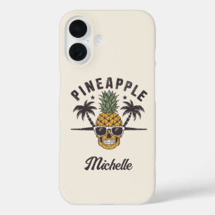 Funda iPhone 16 Piña divertida con gafas de sol Personalizada   