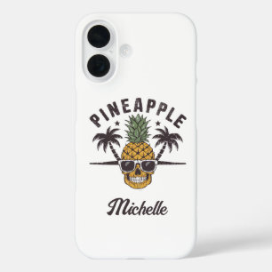 Funda iPhone 16 Piña divertida con gafas de sol Personalizada   
