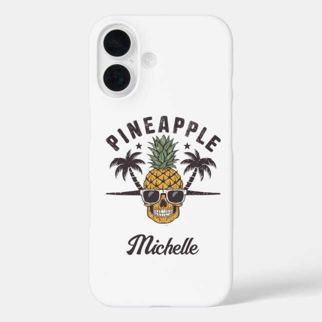 Funda iPhone 16 Piña divertida con gafas de sol Personalizada    (Reverso )