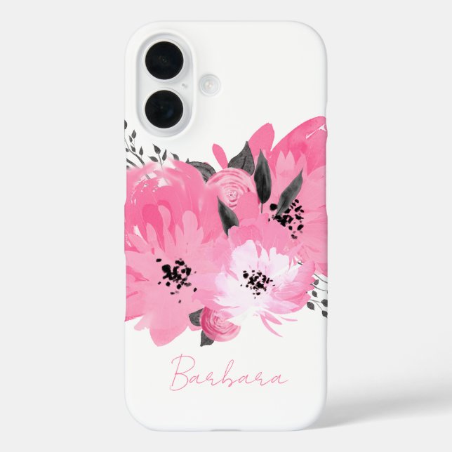 Funda iPhone 16 Pink Floral (Reverso )