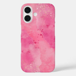 Funda iPhone 16 Pink Watercolor Linktree | becomes Enlace de árbol