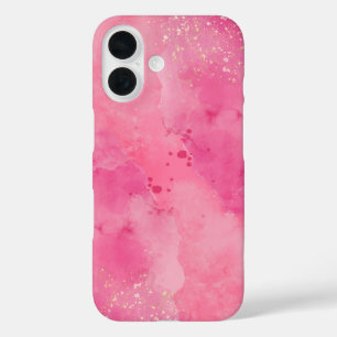 Funda iPhone 16 Pink Watercolor Linktree   becomes Enlace de árbol