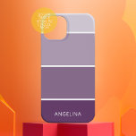 Funda iPhone 16 Pinta púrpura tira de fichas - Nombre personalizad<br><div class="desc">Un diseño moderno y minimalista para tu gadget favorito. Un gran regalo para cualquier mujer artística que ame crear y diseñar.</div>