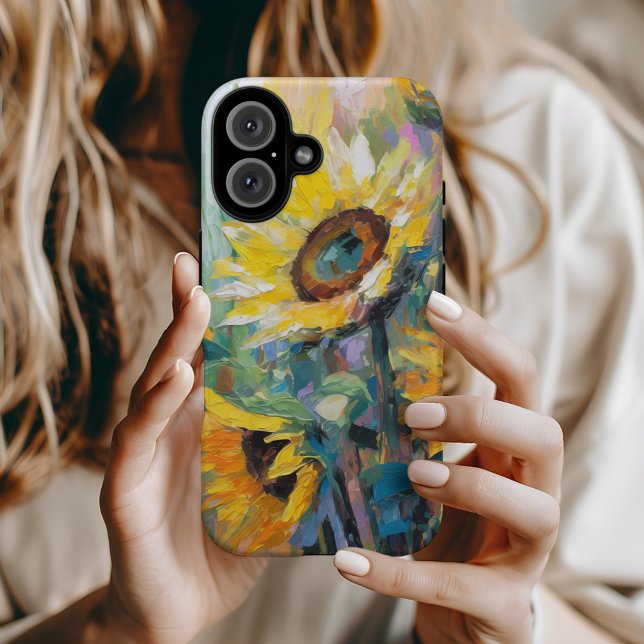 Funda iPhone 16 Pintado Floral Abstracto Moderno de Sunflowers (Subido por el creador)