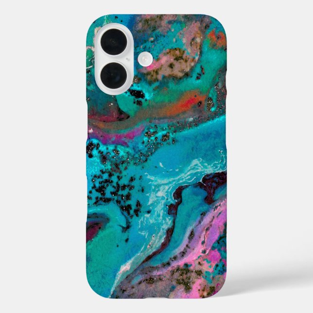 Funda iPhone 16 Pintura abstracta colorida (Reverso )