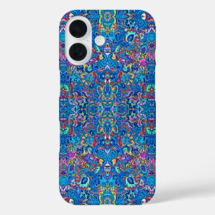 Funda iPhone 16 Pintura abstracta de flores coloridas lindas