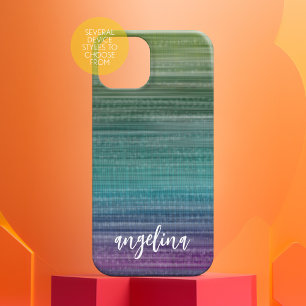 Funda iPhone 16 Pintura abstracta moderna con nombre de guión blan