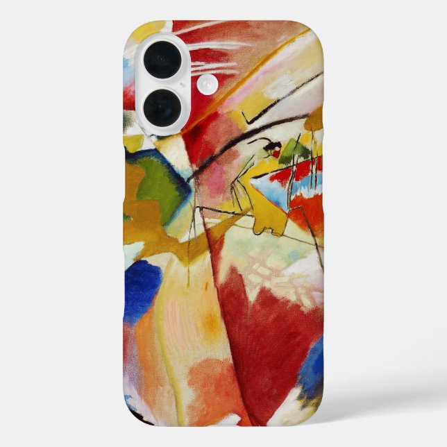 Funda iPhone 16 Pintura con centro verde de Wassily Kandinsky (Reverso )