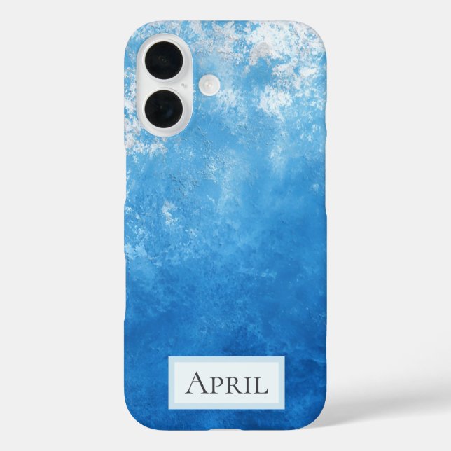 Funda iPhone 16 Pintura con Efecto Ombre Azul (Reverso )