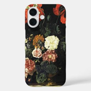 Funda iPhone 16 Pintura de época con vida con flores