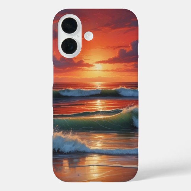Funda iPhone 16 Pintura de pintura de la capa marina del Océano At (Reverso )