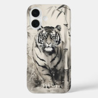 Pintura de tinta de bambú de tigre