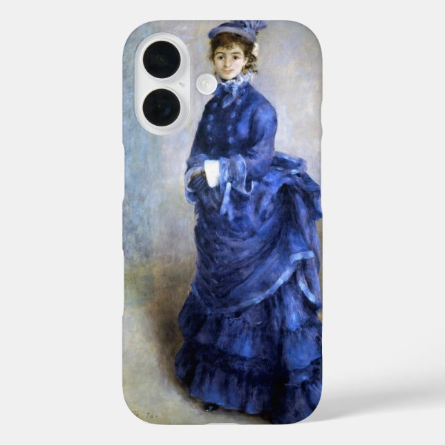 Funda iPhone 16 Pintura impresionista de Blue Lady Parisienne Reno (Reverso )