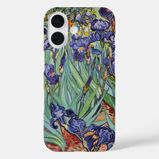 Funda iPhone 16 Pintura impresionista de Van Gogh Irises (Reverso )