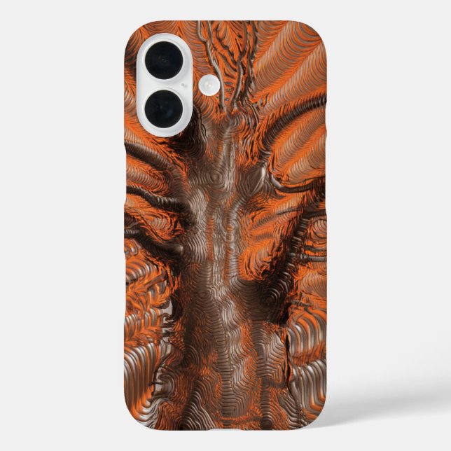 Funda iPhone 16 Pintura Intrincada del Árbol de Giro (Reverso )
