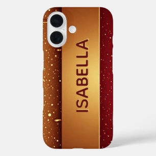 Funda iPhone 16 Pintura Roja Personalizada que Gotea Sobre Brillo
