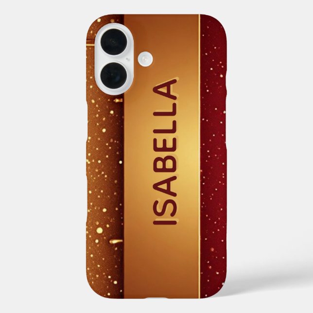 Funda iPhone 16 Pintura Roja Personalizada que Gotea Sobre Brillo  (Reverso )