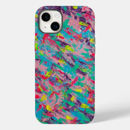Funda iPhone 16 Pintura sintética del arcoiris abstracta