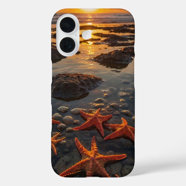 Funda iPhone 16 Piscinas de marea de sol (Reverso )