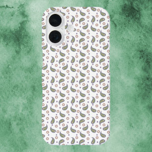 Funda iPhone 16 Pisly Flower Dots Green Pink Purple