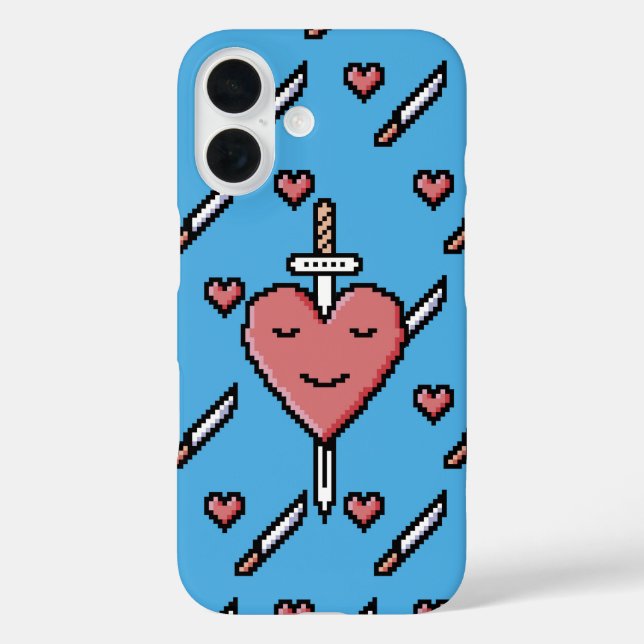 Funda iPhone 16 Pixel Heartbreaker - Sonriendo a través de él (Reverso )