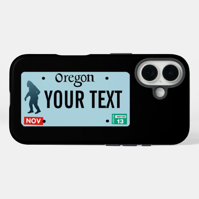 Funda iPhone 16 Placa de licencia Oregon Sasquatch (Reverso (Horizontal))