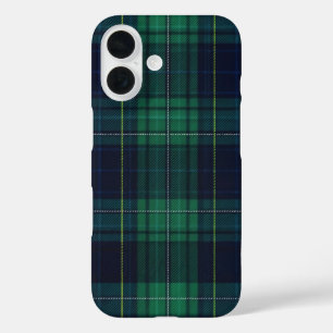 Funda iPhone 16 Placa Tartán verde y azul