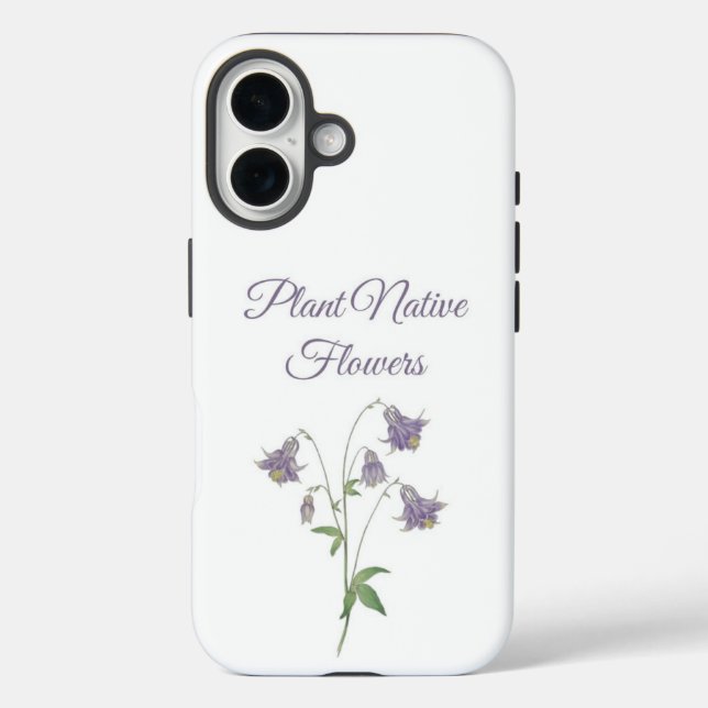 Funda iPhone 16 Planta Columbine Flores Nativas (Europa) (Reverso )
