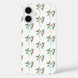 Funda iPhone 16 planta de bayas rojas