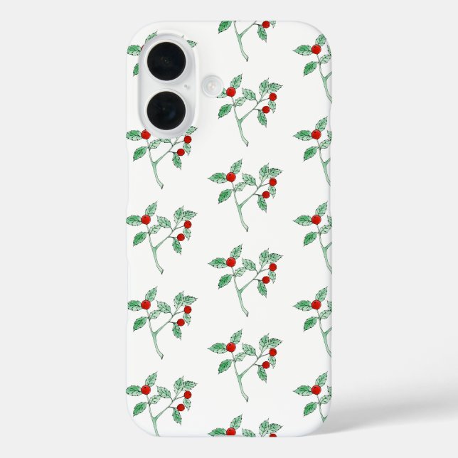 Funda iPhone 16 planta de bayas rojas (Reverso )