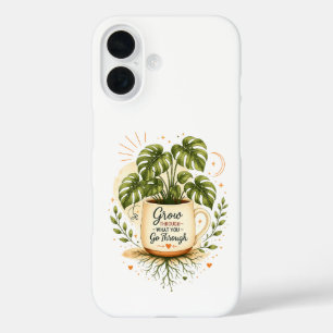 Funda iPhone 16 Planta Monstera en taza de café   Botánico acogedo