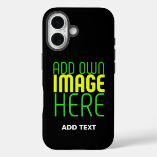 FUNDA iPhone 16 PLANTILLA DE TEXTO DE IMAGEN NEGRA SENCILLA EDITAB