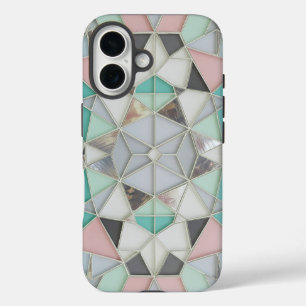 Funda iPhone 16 plata con un poco de rosa