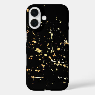 Funda iPhone 16 Plata de pintura dorada sobre negro