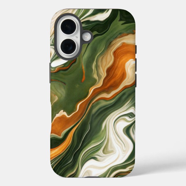 Funda iPhone 16 Plata y Morado Swirl (Reverso )