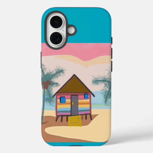 Funda iPhone 16 Playa de arco iris (Reverso )
