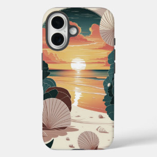 Funda iPhone 16 Playa Puesta de Sol de Conchas