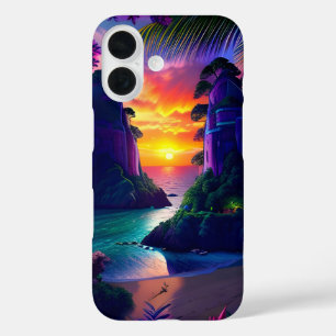 Funda iPhone 16 Playa tropical de fantasía 5