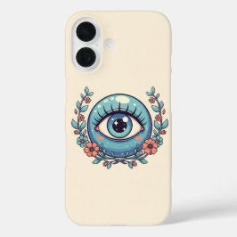 Funda iPhone 16 Playful Evil Eye with Cartoon Animals