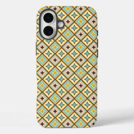 Funda iPhone 16 Plus Abstract geometric pattern with diamond shapes