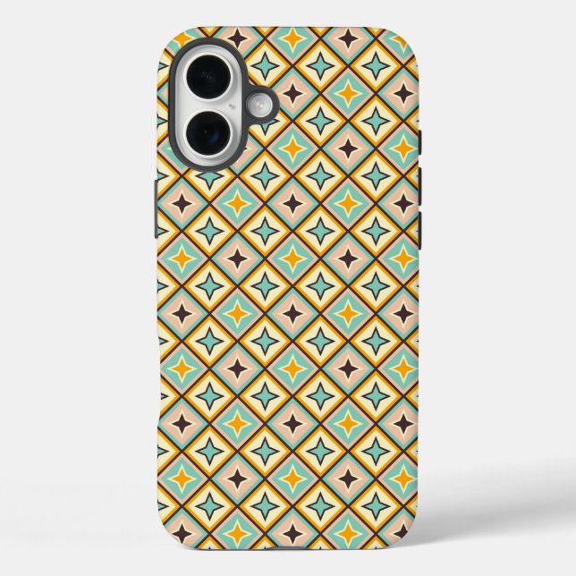 Funda iPhone 16 Plus Abstract geometric pattern with diamond shapes (Reverso )