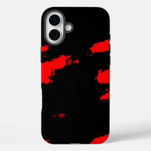 Funda iPhone 16 Plus abstracto negro y rojo