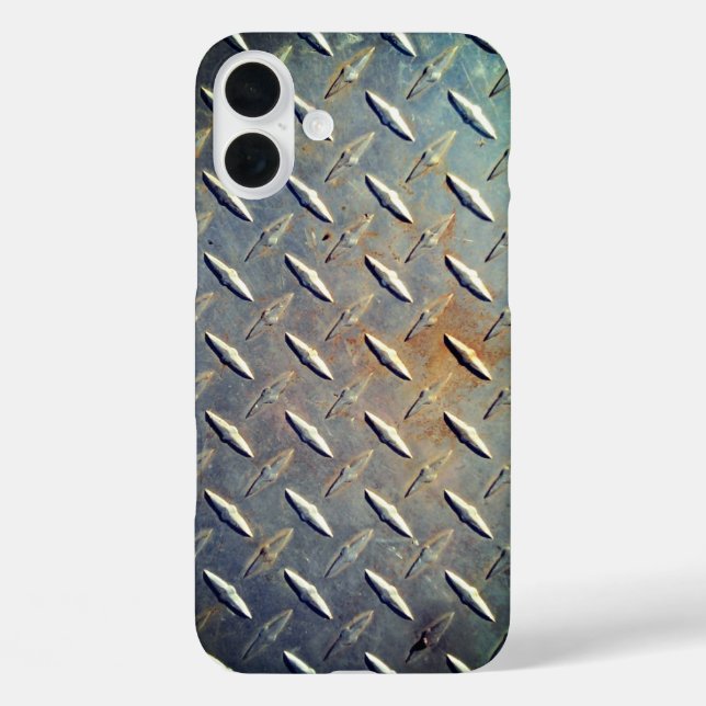 Funda iPhone 16 Plus Acero rusty de placa de diamante (Reverso )