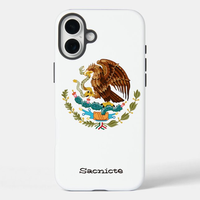 Funda iPhone 16 Plus Águila Mexicana Personalizada (Reverso )
