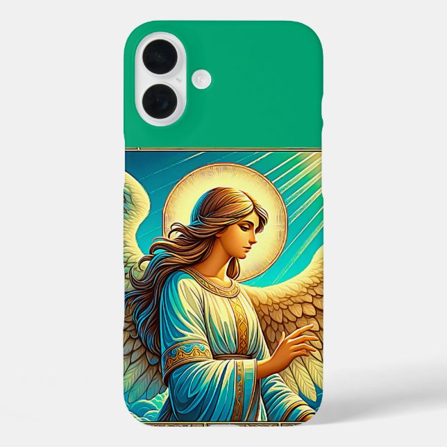 Funda iPhone 16 Plus AI hermoso efecto expresionista de ángel (Reverso )