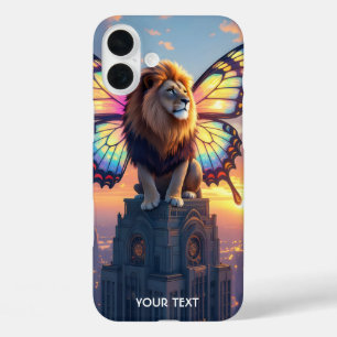 Funda iPhone 16 Plus Alas de mariposa de león de fantasía lindo